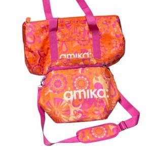 amika signature print gym duffle bag and a matching insulated cooler bag set